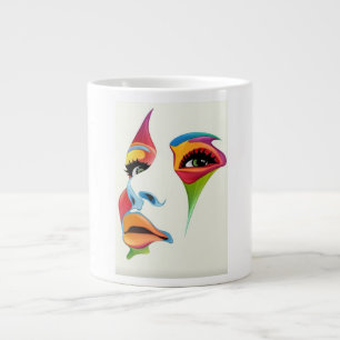 Luxus Frauen farbenfrohe Gesicht Spezialität Tasse