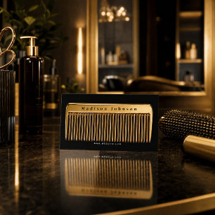Luxus-Friseur Goldener Kamm Visitenkarte