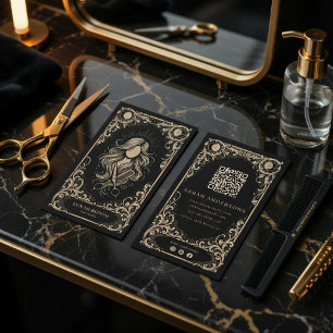 Luxus-Friseur   Vintage Celestial Salon Visitenkarte