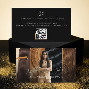 Luxus Friseursalon Studio Foto Black Beauty Visitenkarte