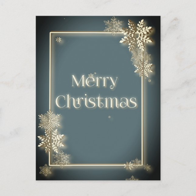 Luxus Frohe Weihnachten mit Schneekristallen Postkarte (Vorderseite)