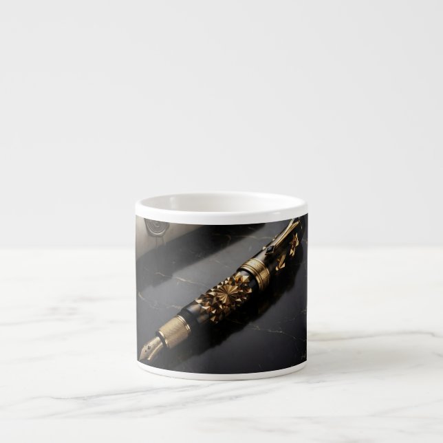 Luxus-Füllfederhalter-Kunst-Kaffeetasse Espressotasse (Vorderseite)