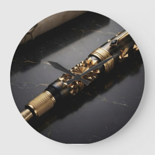 Luxus-Füllfederhalter-Kunstprint Große Wanduhr