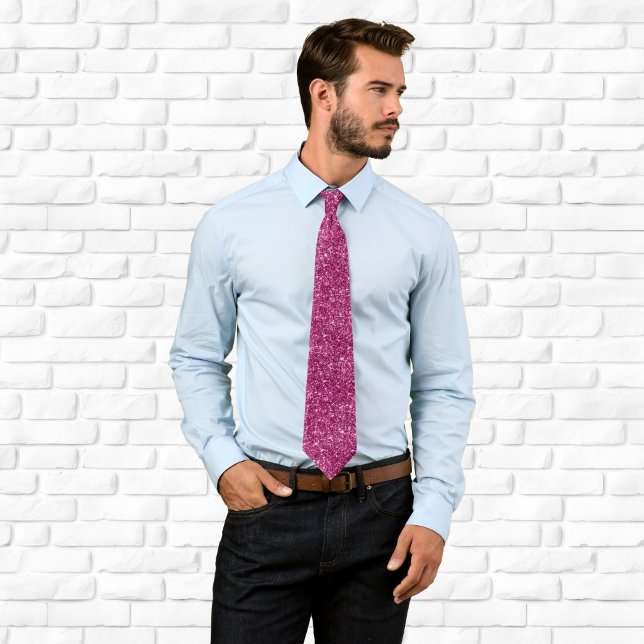 Luxus Funkelnd Dark Magenta Glitzer Krawatte (Luxury Sparkly Dark Magenta Glitter Neck Tie)
