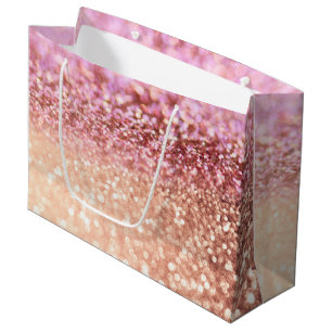 Luxus funkelnde rosa Ombre Glitzer-Steigung Große Geschenktüte