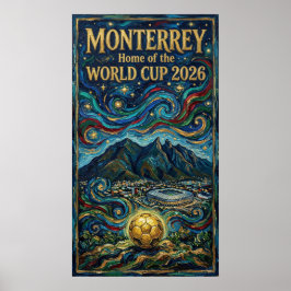 Luxus-Fußballkunst Monterrey 2026 Stadionszene Poster