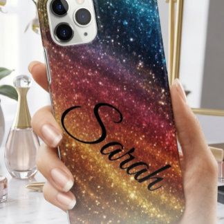 Luxus-Galaxie-Glitter-Sparkle personalisierter Nam iPhone 11Pro Max Hülle
