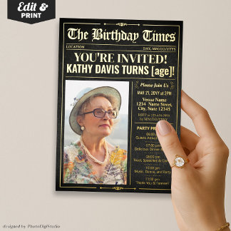 Luxus Geburtstagskarte Einladungs-Programm Foil Ca Folieneinladung