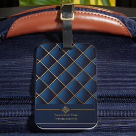 Luxus-Gepäckanhänger in Navy Gold mit Personalisie Gepäckanhänger