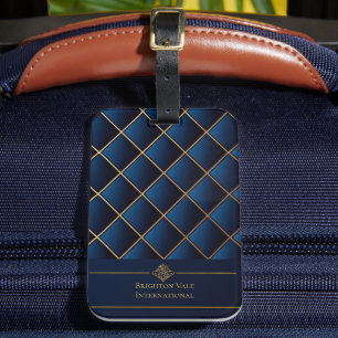 Luxus-Gepäckanhänger in Navy Gold mit Personalisie Gepäckanhänger