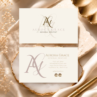 Luxus-Geschäftskarte in Beige und Gold Visitenkarte