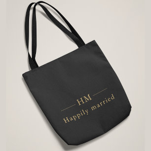 Luxus-Geschenk zur Hochzeit mit Gold-Monogramm und Tasche