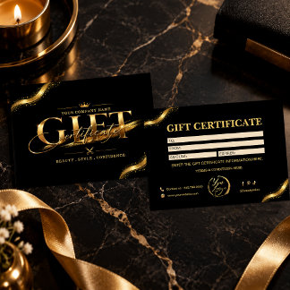 Luxus-Geschenkgutschein-Set in Schwarz und Gold