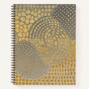 Luxus, Giraffenprint Haut golden, grauer Hintergru Notizbuch