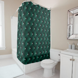 Luxus Glam Green Imitats Velvet Duschvorhang