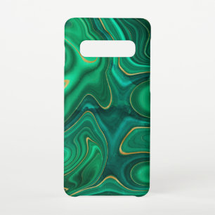 Luxus-Glam-Grün-Gelbes-Abstraktes-Muster Samsung Galaxy S10 Hülle