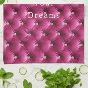 Luxus-Glam-Pink-Faux-Velvet Geschirrtuch