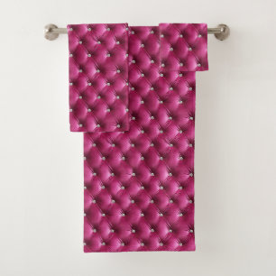 Luxus Glam Pink Imitate Velvet Badhandtuch Set