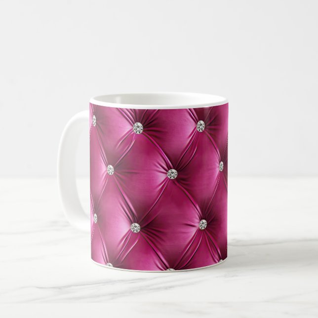 Luxus Glam Pink Imitate Velvet Kaffeetasse (Vorderseite Links)