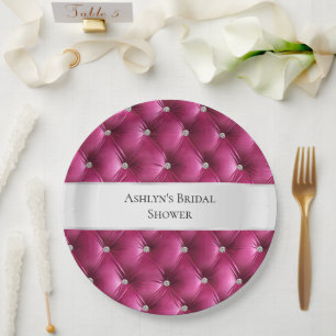 Luxus Glam Pink Imitate Velvet Pappteller