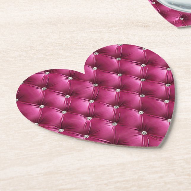 Luxus Glam Pink Imitate Velvet Untersetzer (angewinkelt)