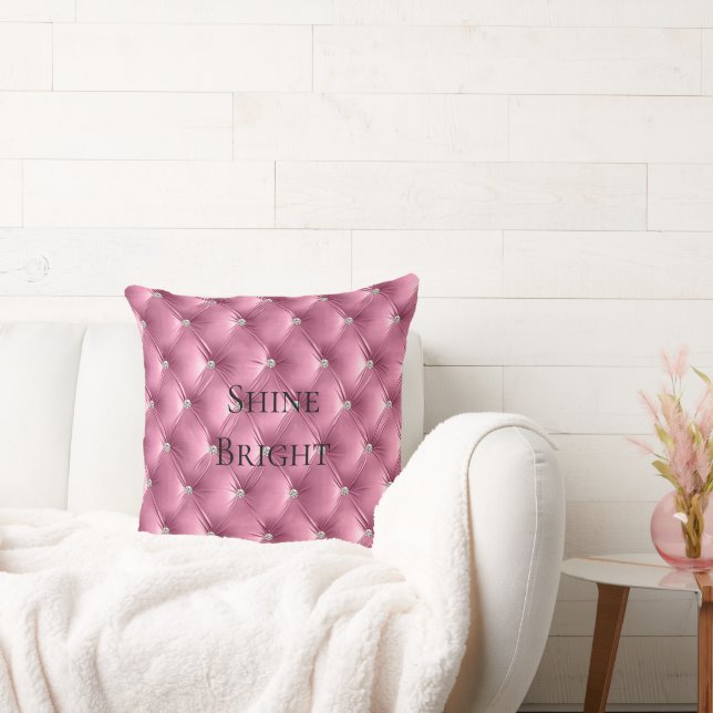 Luxus Glam Soft Pink Imitate Velvet Kissen (Liege)