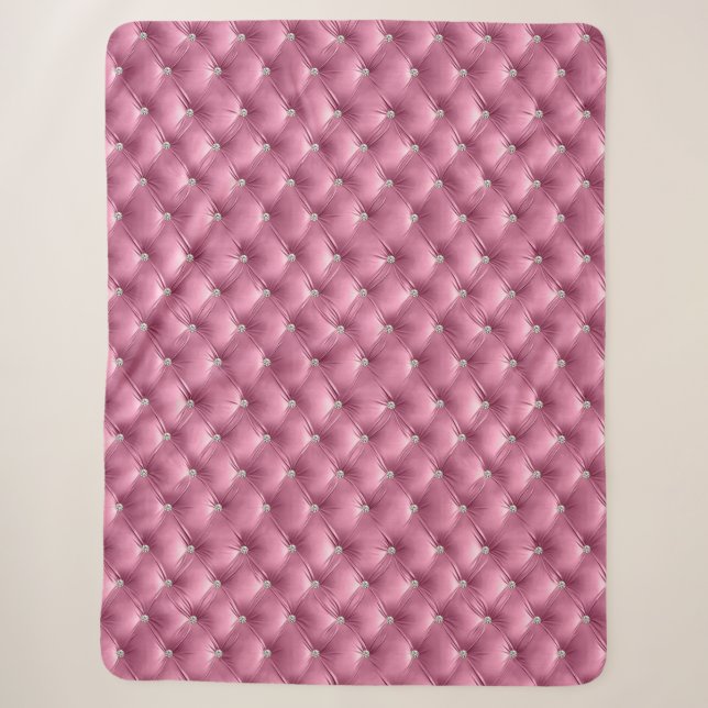 Luxus Glam Soft Pink Imitate Velvet Sherpadecke (Vorderseite)