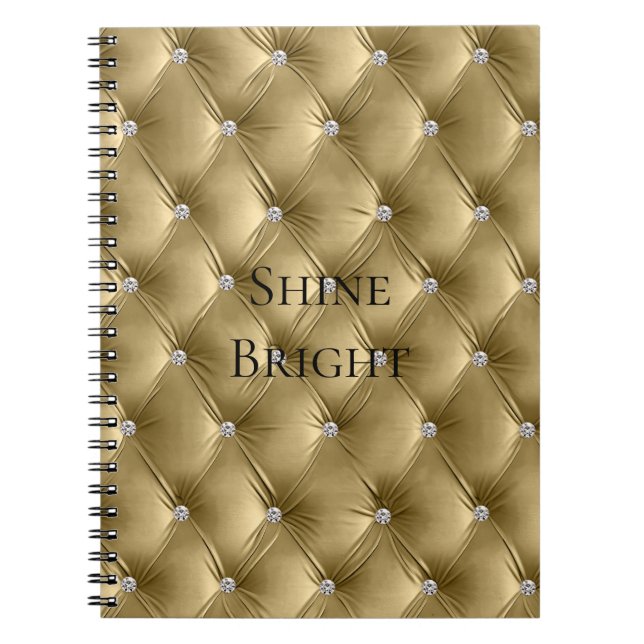 Luxus Glam Warm Gold Imitate Velvet Notizblock (Vorderseite)