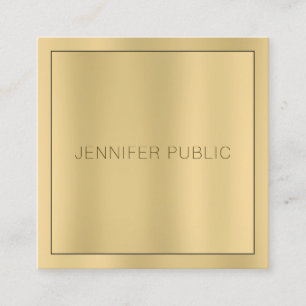 Luxus Glamour Gold Look Modernes elegantes Templat Quadratische Visitenkarte