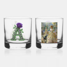 Luxus-Glas Set Rocks - Personalisiertes Monogramm 