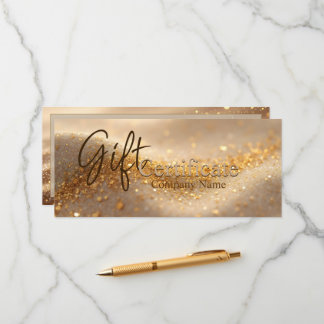 Luxus-Glitter-Gold-Abstraktes-Geschenkgutschein Hinweiskarte