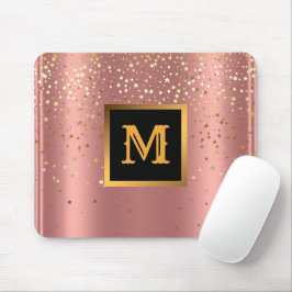 Luxus Glitzer Gold Pink Stars Mit Monogramm Mousepad