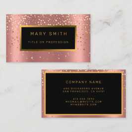 Luxus Glitzer Gold Pink Stars Visitenkarte