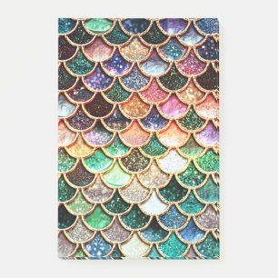 Luxus-Glitzer Mermaid Scales - Multicolor Post-it Klebezettel