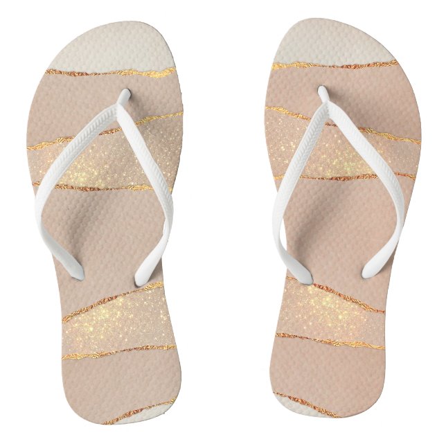 Luxus Glitzer Rose Gold Flip Flops (Fußbett)