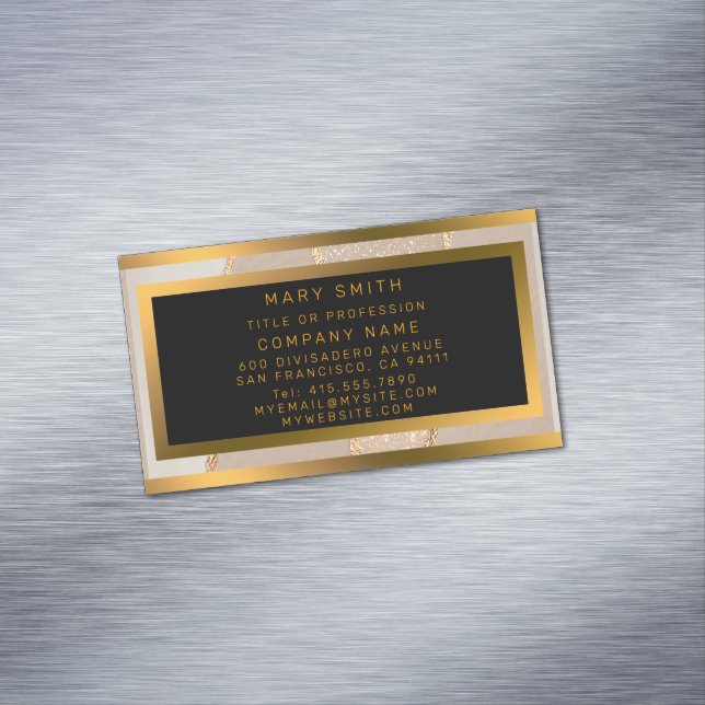 Luxus Glitzer Rose Gold Magnetische Visitenkarte (Beispiel)