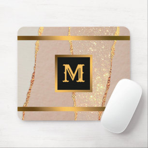 Luxus Glitzer Rose Gold Mit Monogramm Mousepad