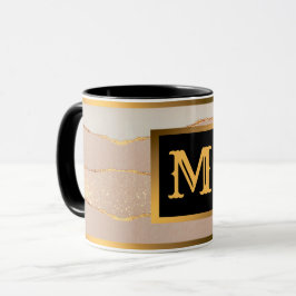 Luxus Glitzer Rose Gold Mit Monogramm Tasse