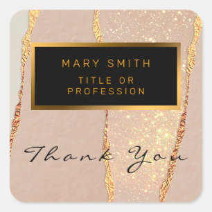 Luxus Glitzer Rose Gold Square Sticker
