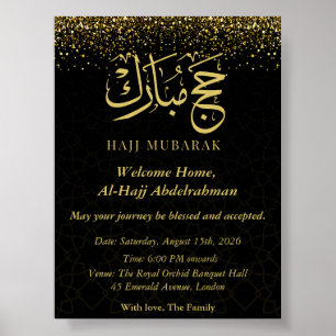 Luxus Gold Arabische Kalligrafie Hajj Mubarak Poster