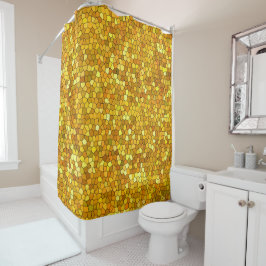 Luxus Gold aus festem Glas Duschvorhang