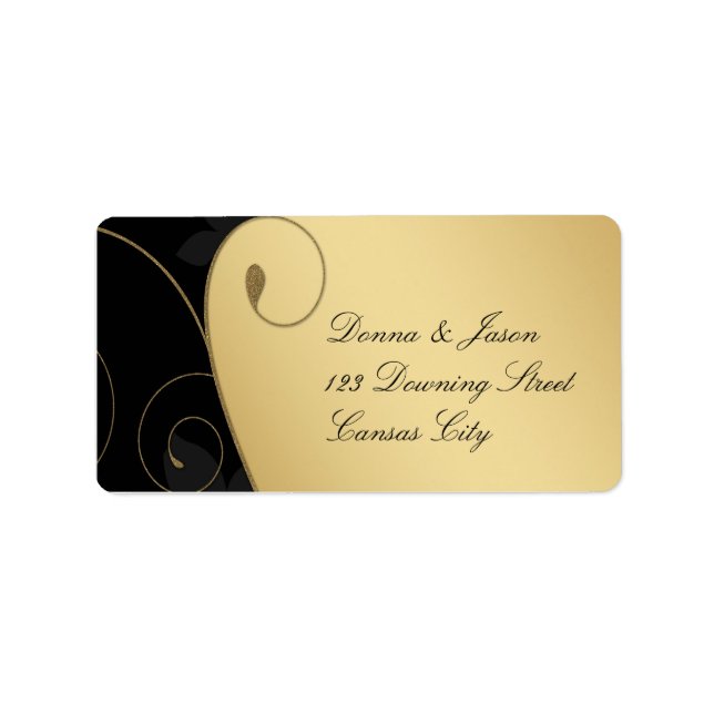 Luxus Gold-Black-Adressetikett Adressaufkleber (Vorne)