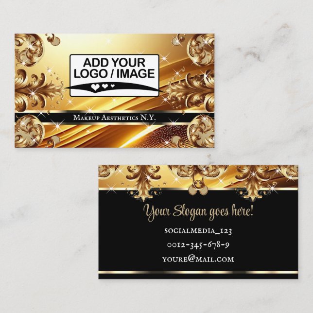 Luxus Gold Black Deluxe Golden mit Logo Visitenkarte (Vorne/Hinten)