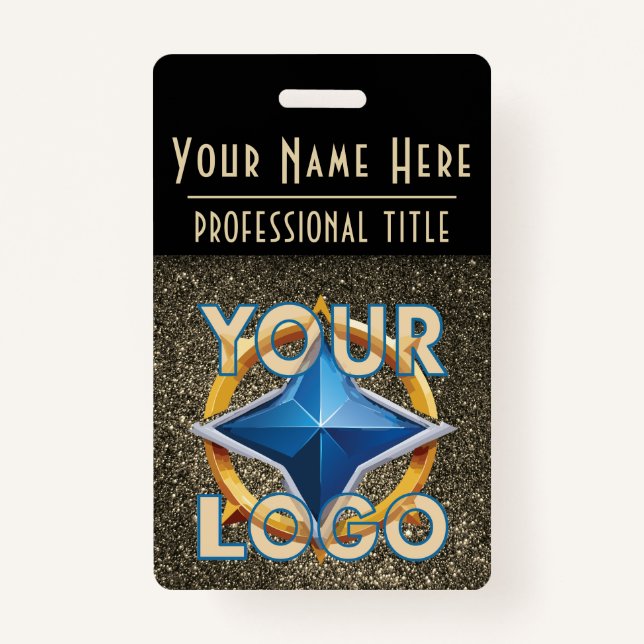 Luxus Gold & Black ID Abzeichen Template Business Ausweis (Vorderseite)
