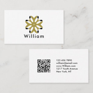 Luxus Gold Blumen Geometrisch Visitenkarte