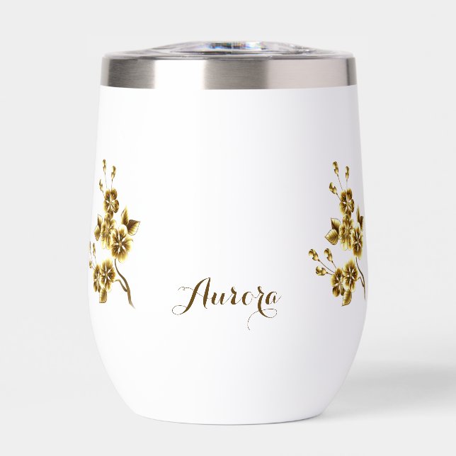 Luxus-Gold-Blumen-Glitter-Typografie (Vorderseite)