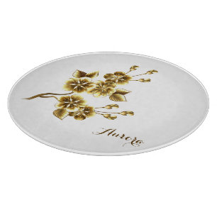 Luxus-Gold-Blumen-Glitter-Typografie Schneidebrett