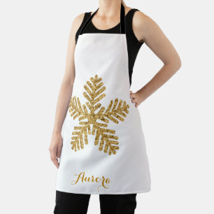 Luxus-Gold-Blumen-Glitter-Typografie Schürze