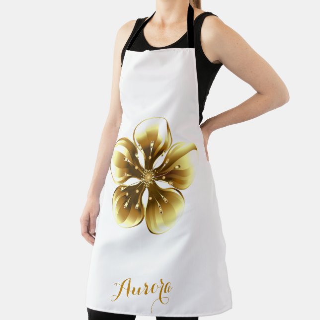 Luxus-Gold-Blumen-Glitter-Typografie Schürze (InSitu)