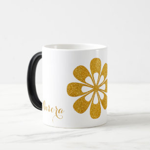 Luxus-Gold-Blumen-Glitter-Typografie Verwandlungstasse